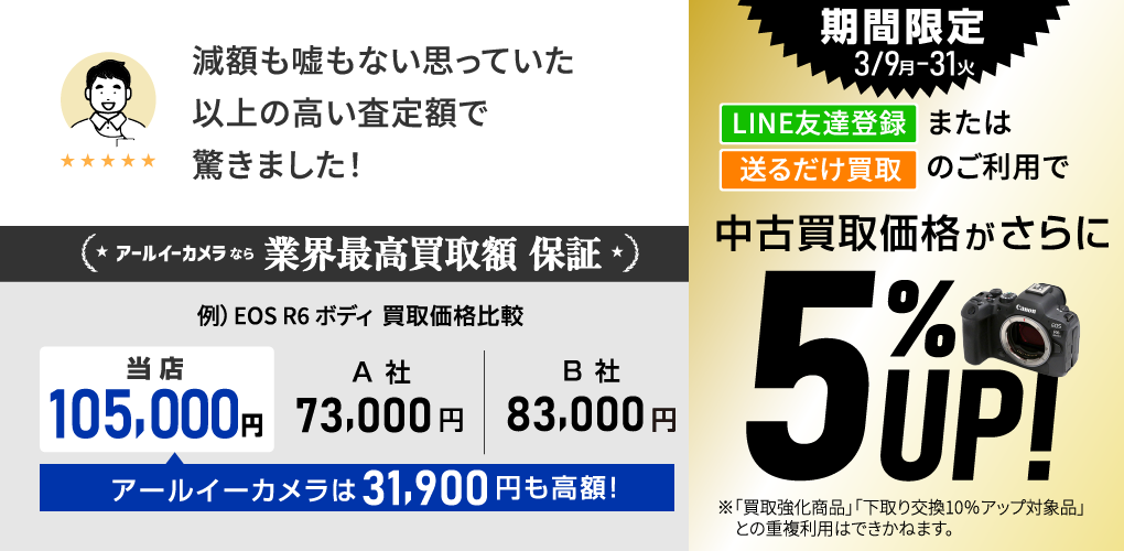 中古買取価格がさらに5%UP